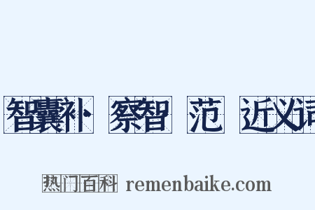 智囊补·察智·范槚近义词是什么意思的图片